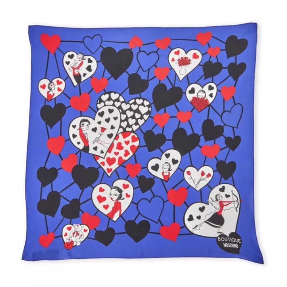 Moschino Boutique Lovers Deep Blue scarf NEW!